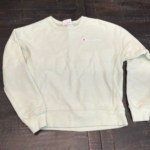 Champion mint green cropped fitted sweatshirt